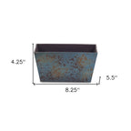 Blue Recycled Plastic Indoor Outdoor Rectangular Planter Box - 8-inch