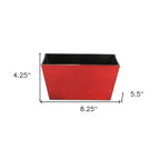 Red Recycled Plastic Indoor Outdoor Rectangular Planter Box - 8-inch