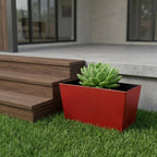 Red Recycled Plastic Indoor Outdoor Rectangular Planter Box - 8-inch