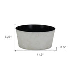 Cream Recycled Plastic Indoor Outdoor Round Pot Planter - 12-inch