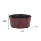 Red Recycled Plastic Indoor Outdoor Round Pot Planter - 12-inch