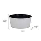 White Recycled Plastic Indoor Outdoor Round Pot Planter - 12-inch