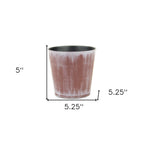 Brown and Off White Textural Tone On Tone Recycled Plastic Indoor Outdoor Round Pot Planter