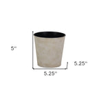 Cream Recycled Plastic Indoor Outdoor Round Pot Planter - 5-inch
