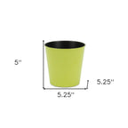 Lime Green Recycled Plastic Indoor Outdoor Round Pot Planter - 5-inch