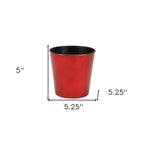 Red Recycled Plastic Indoor Outdoor Round Pot Planter - 5-inch