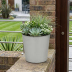 Silver Recycled Plastic Indoor Outdoor Round Pot Planter - 5-inch
