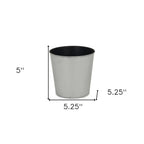 Silver Recycled Plastic Indoor Outdoor Round Pot Planter - 5-inch