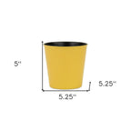 Yellow Recycled Plastic Indoor Outdoor Round Pot Planter - 5-inch