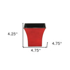 Red Recycled Plastic Indoor Outdoor Square Pot Planter - 5-inch
