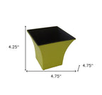 Yellow Recycled Plastic Indoor Outdoor Square Pot Planter - 5-inch