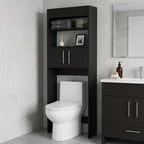 Black Wood Freestanding Single Door Bathroom Vanity - 25-inch