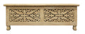 Antique White Solid Carved Wood Scroll Bench with Flip Top - 46-inch