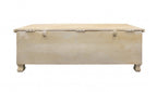 Antique White Solid Carved Wood Scroll Bench with Flip Top - 46-inch