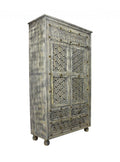 Aged Gray Solid Wood Three Drawer Gentleman's Chest - 42-inch