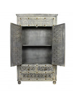 Aged Gray Solid Wood Three Drawer Gentleman's Chest - 42-inch