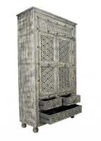 Aged Gray Solid Wood Three Drawer Gentleman's Chest - 42-inch