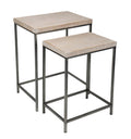 Set of Two 25 Black and Brown Solid Wood Nested Tables
