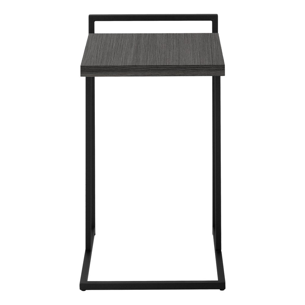 Dark Gray and Black Wood and Iron End Table - 27-inch