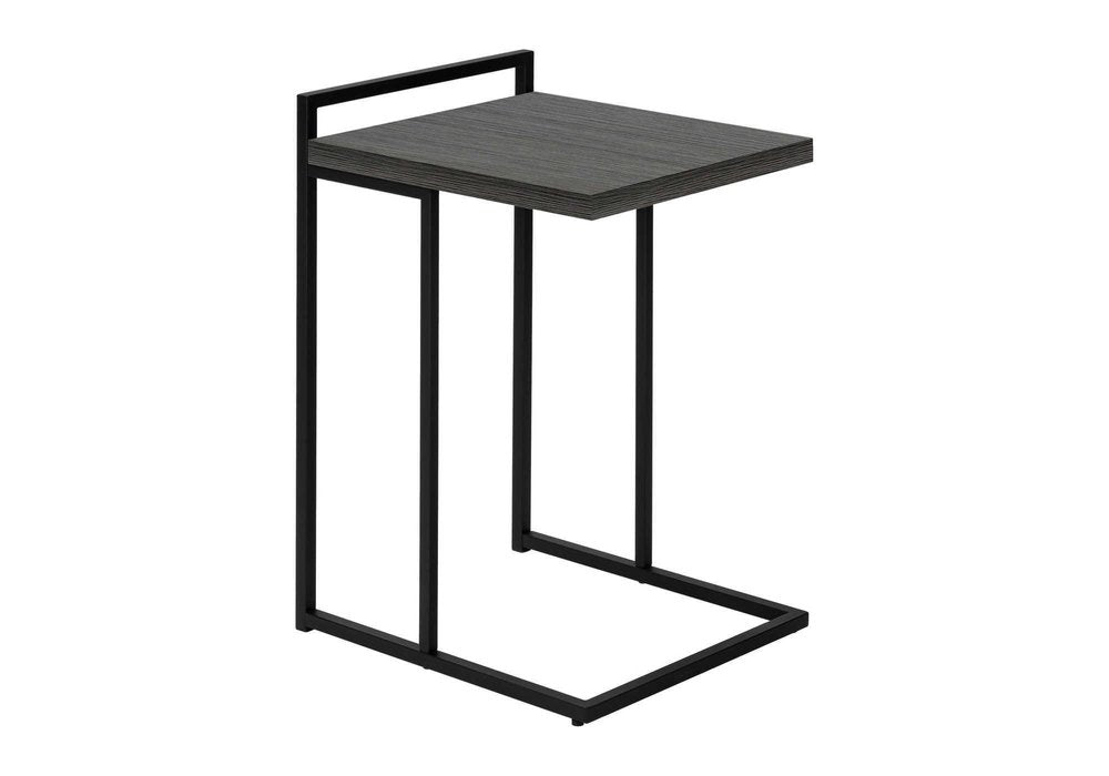 Dark Gray and Black Wood and Iron End Table - 27-inch