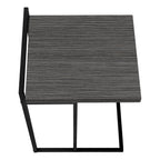 Dark Gray and Black Wood and Iron End Table - 27-inch