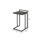 Dark Gray and Black Wood and Iron End Table - 27-inch