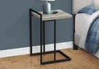 Dark Gray and Black Wood and Iron End Table - 27-inch