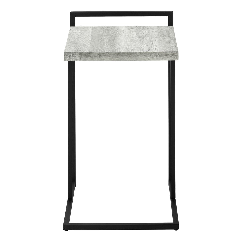 Dark Gray and Black Wood and Iron End Table - 27-inch