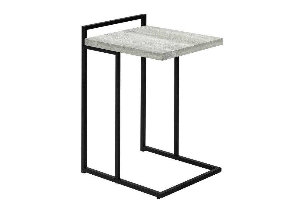 Dark Gray and Black Wood and Iron End Table - 27-inch