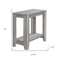 Gray Wood End Table with Shelf - 22-inch