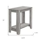 Gray Wood End Table with Shelf - 22-inch