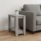 Gray Wood End Table with Shelf - 22-inch