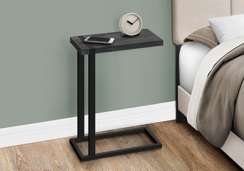 Black Distressed Wood and Iron End Table - 25-inch
