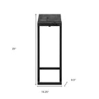 Black Distressed Wood and Iron End Table - 25-inch