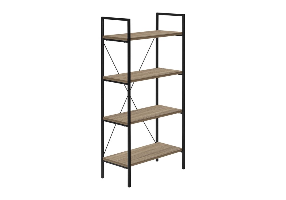 Taupe Metal Four Tier Etagere Bookcase - 48-inch