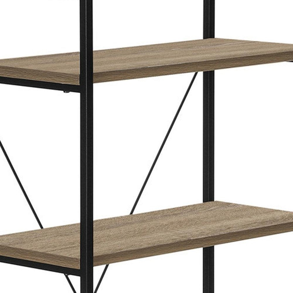Taupe Metal Four Tier Etagere Bookcase - 48-inch
