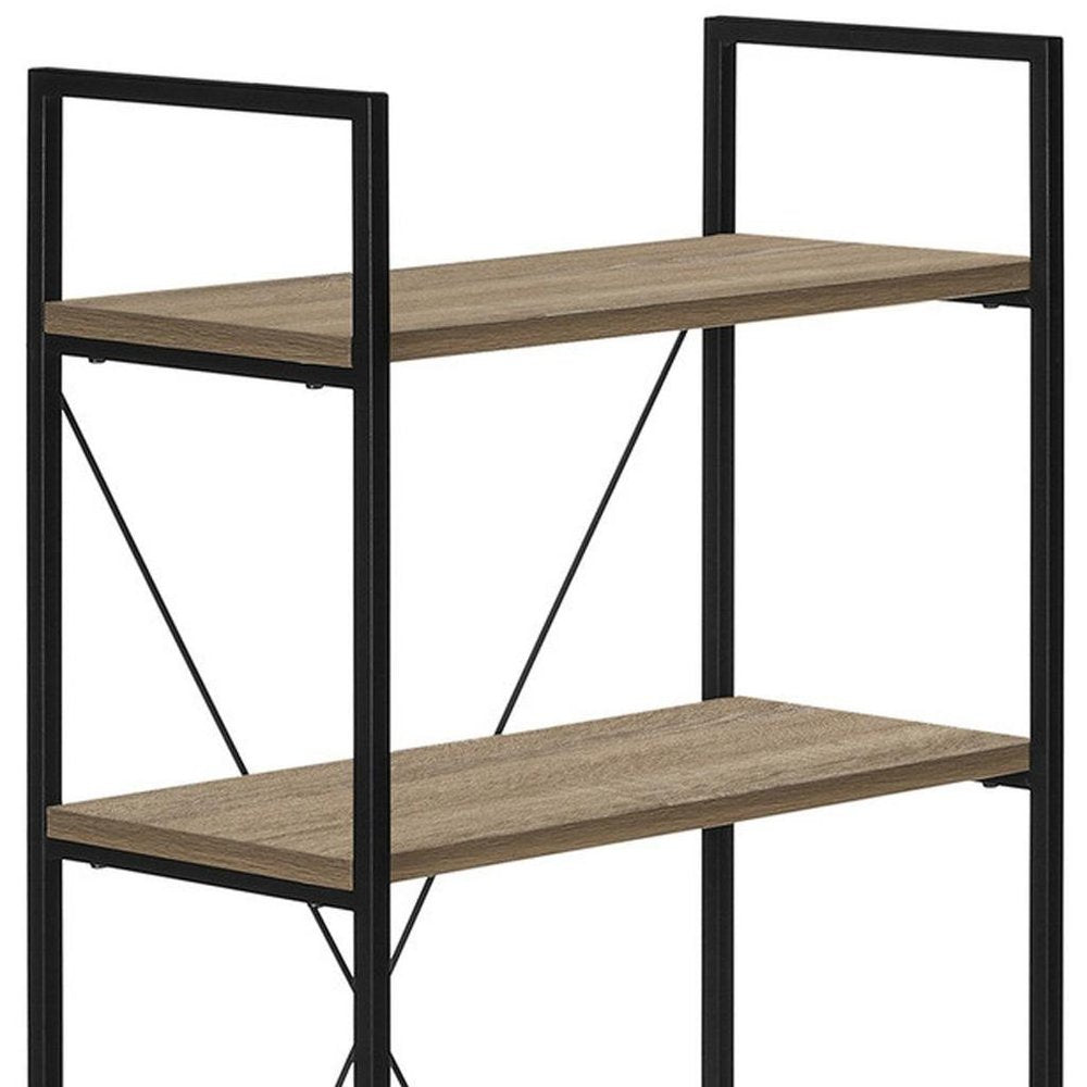 Taupe Metal Four Tier Etagere Bookcase - 48-inch