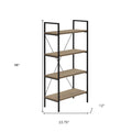 Taupe Metal Four Tier Etagere Bookcase - 48-inch
