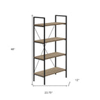 Taupe Metal Four Tier Etagere Bookcase - 48-inch