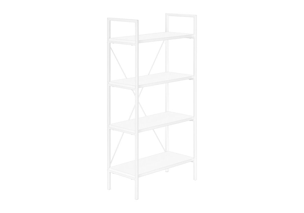 White Metal and Wood Four Tier Etagere Bookcase - 48-inch