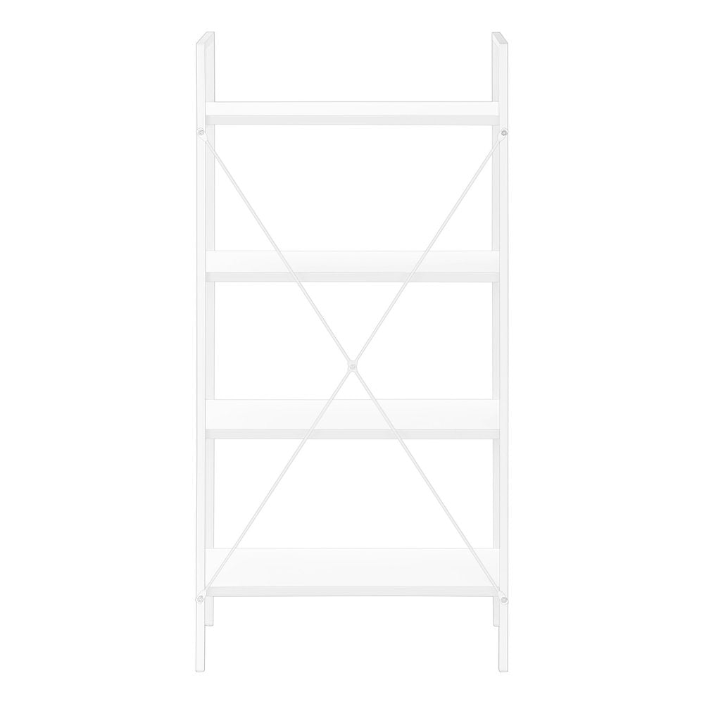 White Metal and Wood Four Tier Etagere Bookcase - 48-inch
