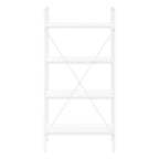 White Metal and Wood Four Tier Etagere Bookcase - 48-inch