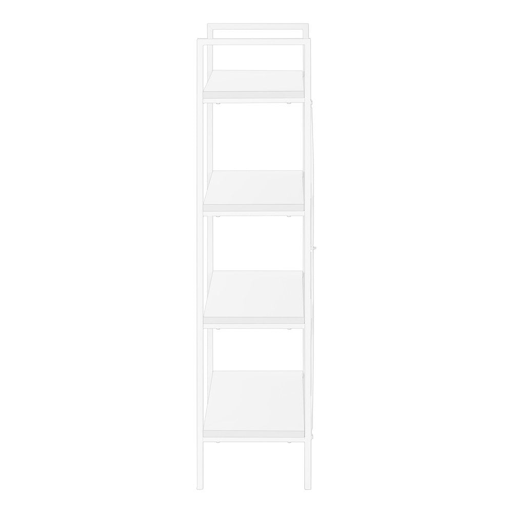 White Metal and Wood Four Tier Etagere Bookcase - 48-inch