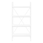 White Metal and Wood Four Tier Etagere Bookcase - 48-inch