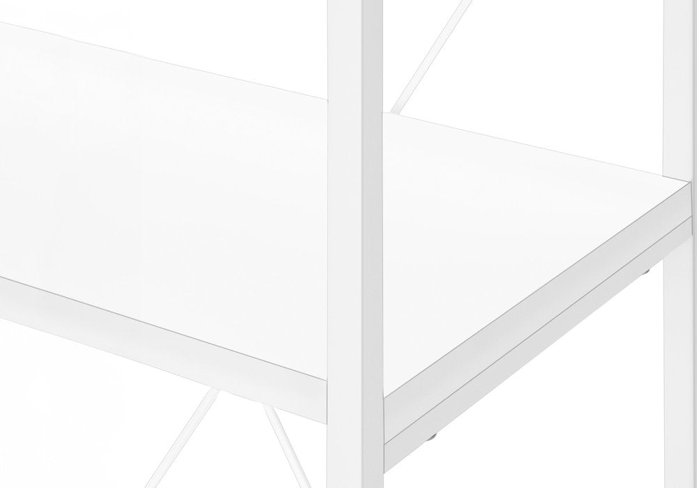 White Metal and Wood Four Tier Etagere Bookcase - 48-inch