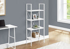White Metal and Wood Four Tier Etagere Bookcase - 48-inch