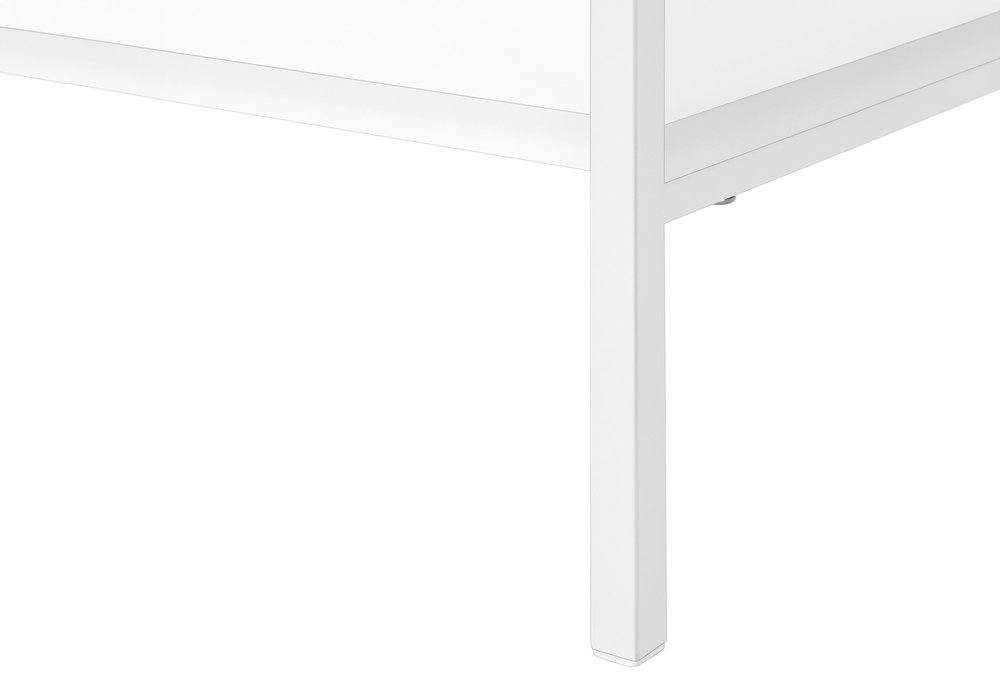 White Metal and Wood Four Tier Etagere Bookcase - 48-inch