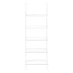 White Metal Five Tier Bookcase - 72-inch