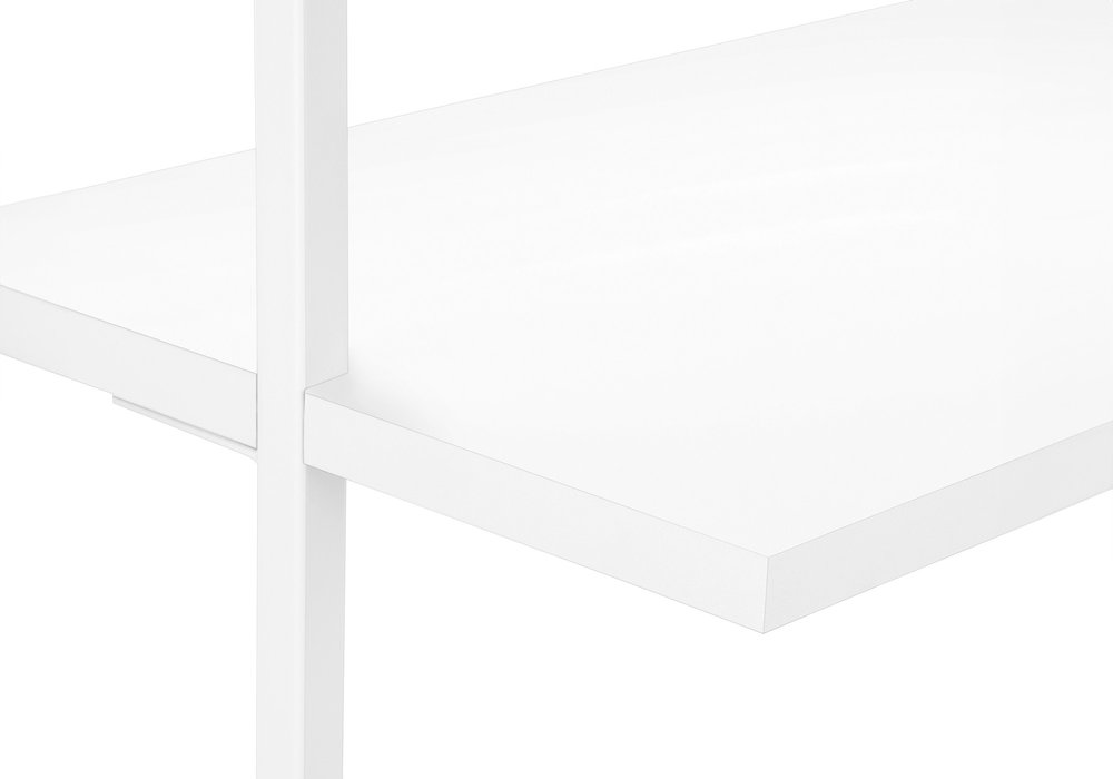 White Metal Five Tier Bookcase - 72-inch