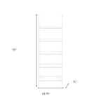 White Metal Five Tier Bookcase - 72-inch